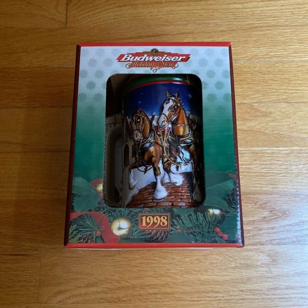 Budweiser Holiday Clydesdales Stein 1998